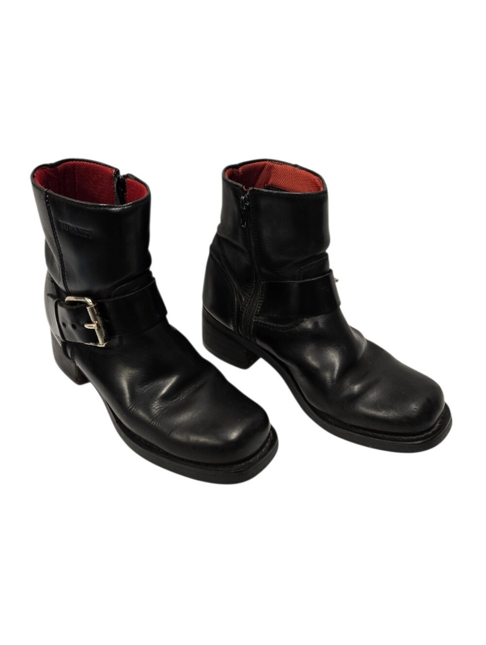 Vintage Durango Black Leather Buckle Boots